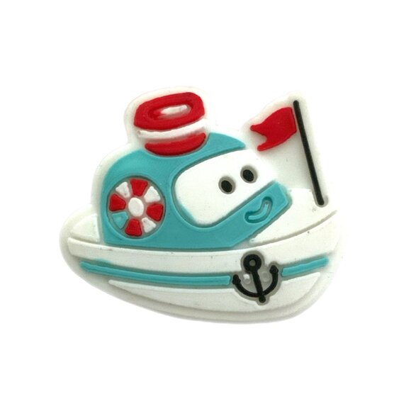 Other - Tugboat Boat Cartoon Nautical Blue Red White Croc Charm